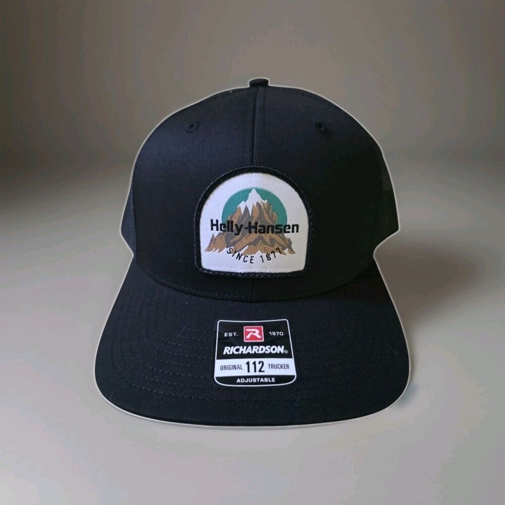 Helly Hansen Mountain Graphic Hat Cap Blue Strapback Spellout Outdoor Adult OS